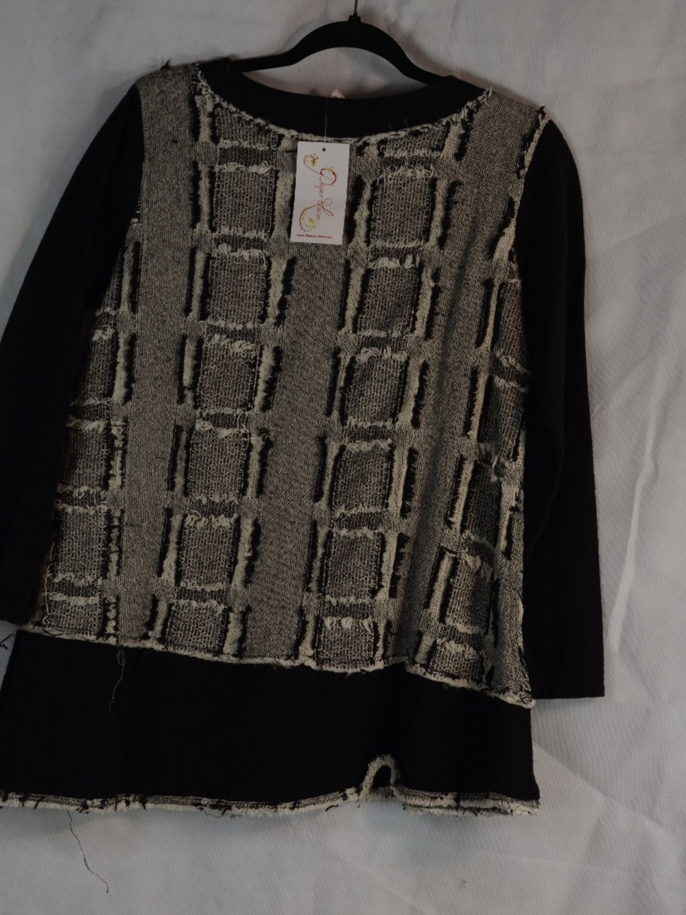 Paper Lace Black and white Top NWT SZ S